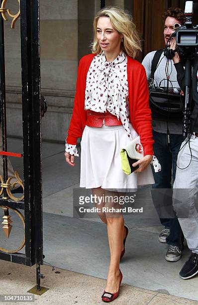 Alexandra Golovanoff arrives at the Stella McCartney Ready to Wear Spring/Summer 2011 show during Paris Fashion Week on October 4, 2010 in Paris,...