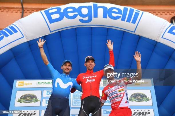 Podium / Carlos Barbero of Spain and Movistar Team / Bauke Mollema of Netherlands and Team Trek-Segafredo / Manuel Belletti of Italy and Team Androni...