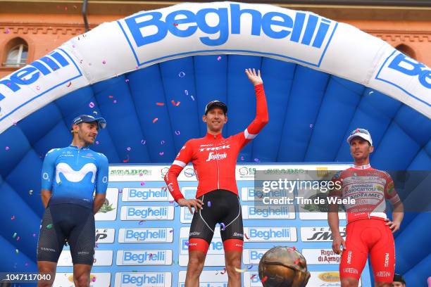 Podium / Carlos Barbero of Spain and Movistar Team / Bauke Mollema of Netherlands and Team Trek-Segafredo / Manuel Belletti of Italy and Team Androni...