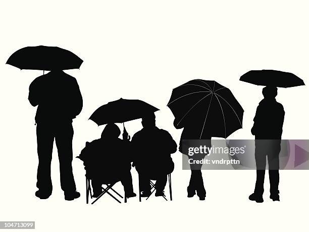 umbrella people - old couple sitting stock illustrations