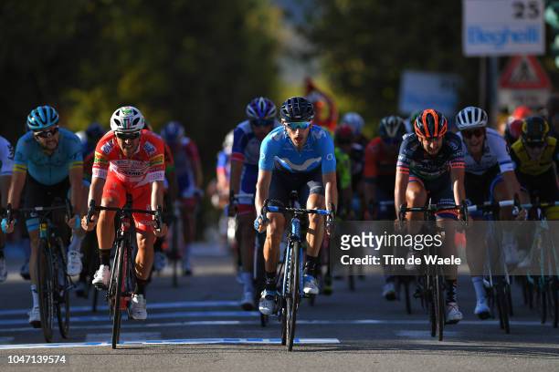 Arrival / Manuel Belletti of Italy and Team Androni Giocattoli / Carlos Barbero of Spain and Movistar Team / Juan Jose Lobato Del Valle of Spain and...