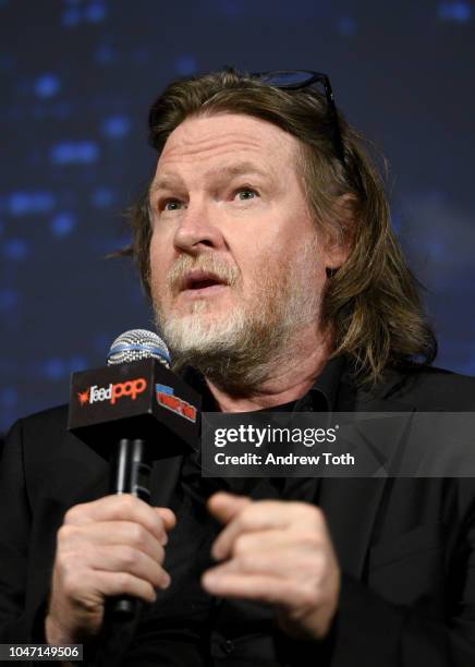 Donal Logue speaks onstage at the Gotham Special Video Presentation and Q&A during New York Comic Con in The Hulu Theater at Madison Square Garden on...