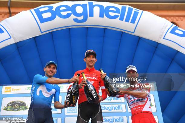 Podium / Carlos Barbero of Spain and Movistar Team / Bauke Mollema of Netherlands and Team Trek-Segafredo / Manuel Belletti of Italy and Team Androni...