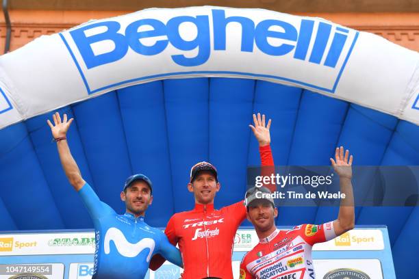 Podium / Carlos Barbero of Spain and Movistar Team / Bauke Mollema of Netherlands and Team Trek-Segafredo / Manuel Belletti of Italy and Team Androni...