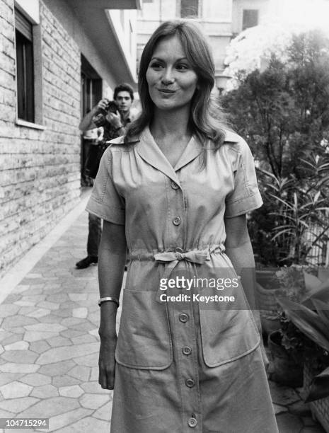American actress Linda Lovelace in Rome, where she is set to begin work on the film 'Laure', 1976. Lovelace starred in a number of pornographic films...