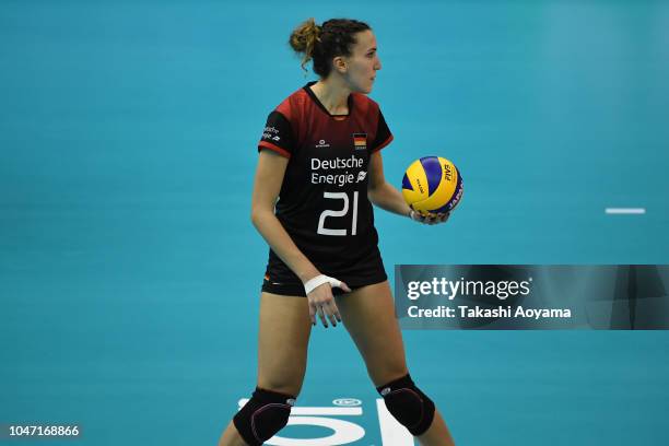 Ivana Vanjak of Germany looks on during the Pool E match between Germany and Brazil on day one of the FIVB Women's World Championship second round at...