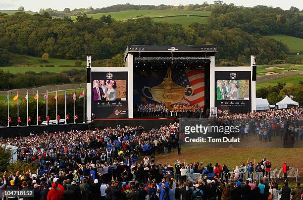 General view of the Closing Ceremony of the 2010 Ryder Cup at the Celtic Manor Resort on October 4, 2010 in Newport, Wales.