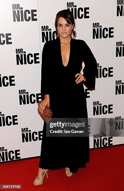 Ania Sowinski arrives at the UK film premiere of 'Mr Nice' at the Cineworld Cinemas Haymarket on October 4, 2010 in London, England.