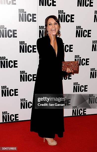 Ania Sowinski arrives at the UK film premiere of 'Mr Nice' at the Cineworld Cinemas Haymarket on October 4, 2010 in London, England.