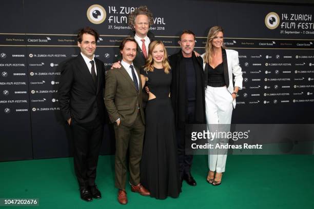 Zurich Film Festival director Karl Spoerri, Tom Schilling, Saskia Rosendahl, Sebastian Koch, Zurich Film Festival director Nadja Schildknecht and...