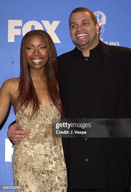 Brandy & Sinbad during The 32nd Annual NAACP Image Awards - Music at Universal Amphitheatre in Universal, California, United States.