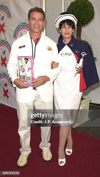 Arnold Schwarzenegger & Jamie Lee Curtis during 8th Annual Dream Halloween to Benefit Children Affected by Aids Foundation at Santa Monica Airport in...