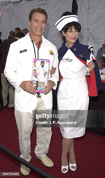 Arnold Schwarzenegger & Jamie Lee Curtis during 8th Annual Dream Halloween to Benefit Children Affected by Aids Foundation at Santa Monica Airport in...
