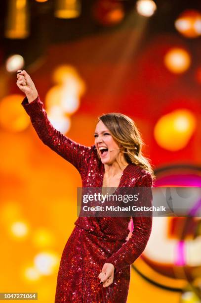 Host Carolin Kebekus at the 22nd Annual German Comedy Awards at Studio in Koeln Muehlheim on October 7, 2018 in Cologne, Germany.