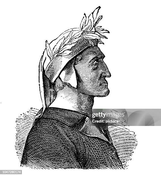 stockillustraties, clipart, cartoons en iconen met dante (xxxl) - dante italiaanse dichter