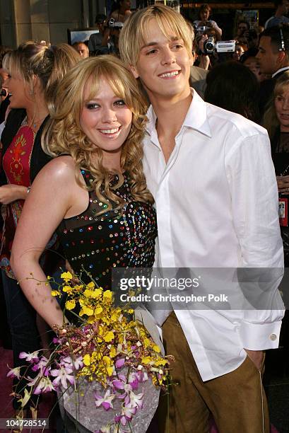 Hilary Duff and Aaron Carter during The Lizzy McGuire Movie Premiere at El Capitan Theater in Hollywood, California, United States.