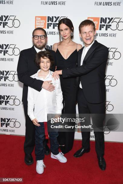 Director/screenwriter Jonah Hill, actors Sunny Suljic, Katherine Waterston and Lucas Hedges attend the New York premiere of 'Mid90s' during the 56th...