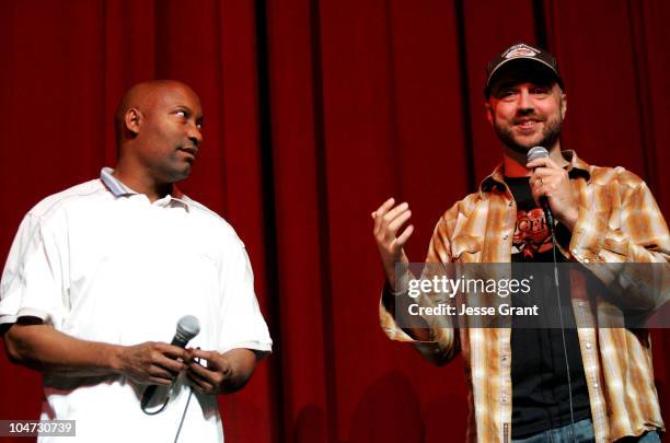 John Singleton and Craig Brewer during 2005 Los Angeles Film Festival - "Hustle & Flow" Surprise Screening at Directors Guild of America in...