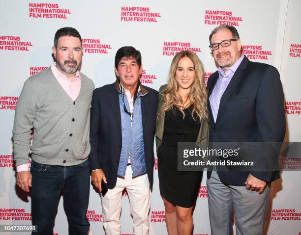 Robert Friedman, Alissa Friedman, and Carolyn Friedman attend the red carpet for "The Panama Papers" at UA East Hampton Cinema 6 during Hamptons...