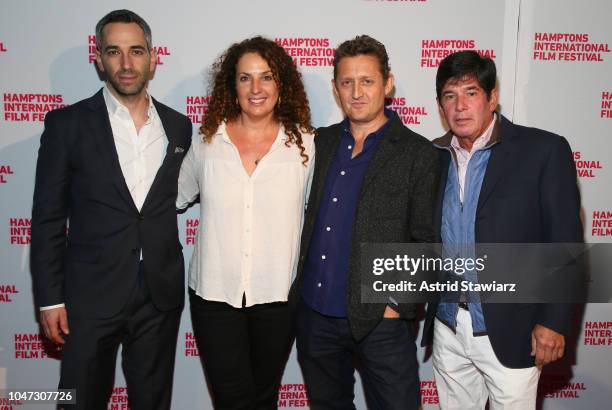 Producer Glen Zipper, Senior Director, Original Programming - EPIX Jill Burkhart, Director Alex Winter and Robert Friedman attend the photo call for...