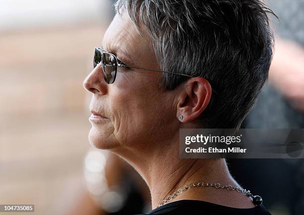 Actress Jamie Lee Curtis attends the funeral for her father, actor Tony Curtis, at Palm Mortuary & Cemetary October 4, 2010 in Henderson, Nevada....
