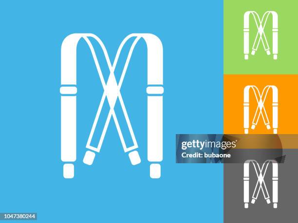 straps flat icon on blue background - strap stock illustrations