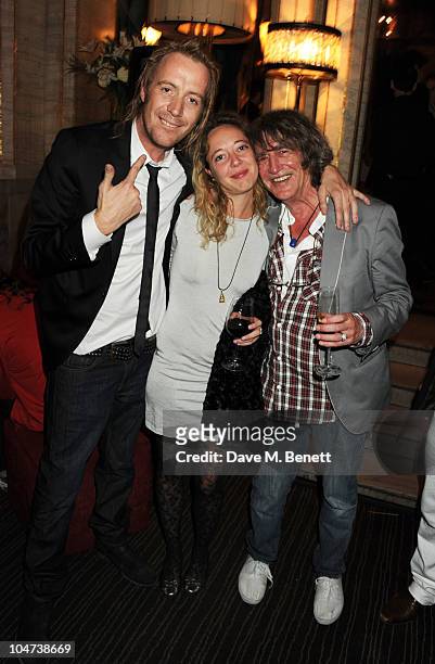 Rhys Ifans, Francesca Marks, and Howard Marks attend an after party for the London premiere of Mr. Nice on October 4, 2010 in London, England.
