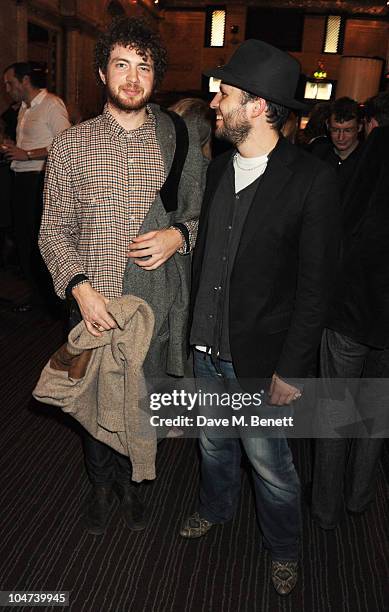 Tom Beard and Harry Holm attend an after party for the London premiere of Mr. Nice on October 4, 2010 in London, England.