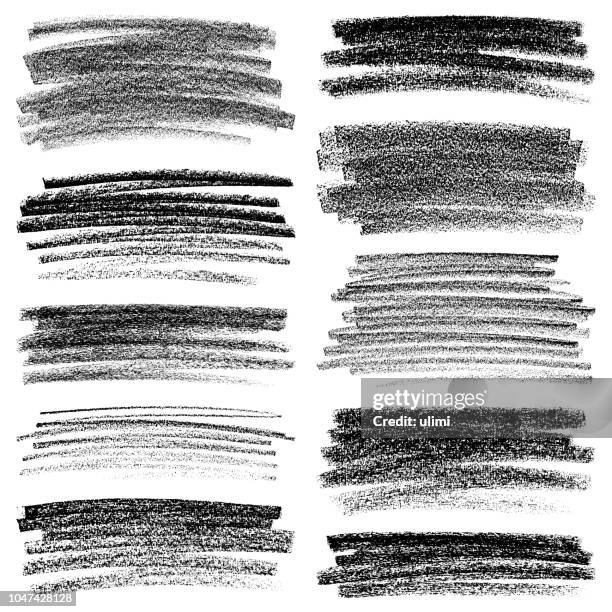 ilustrações de stock, clip art, desenhos animados e ícones de texture crayon and chalk strokes - desenho a carvão