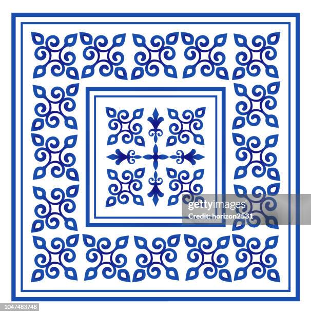 decorative tile design - ceiling tiles stock illustrations