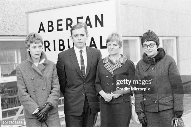 Aberfan Disaster Tribunal, Merthyr Tydfil College of Further Education, Wales, 30th November 1966, picture shows surviving schoolteachers from...