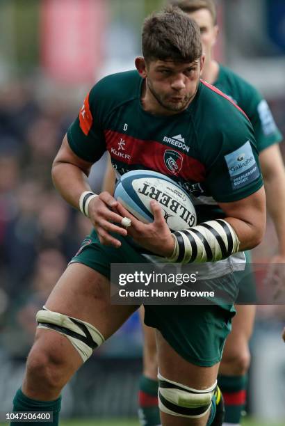 Mike Williams of Leicester Tigers during the Gallagher Premiership Rugby match between Leicester Tigers and Sale Sharks at Welford Road Stadium on...