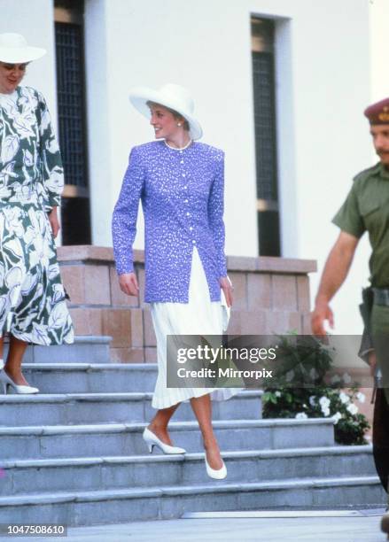 Prince and Princess of Wales, Middle East Tour November 1986, picture shows Princess Diana visiting the Women's Association centre in Al Sarooj,...