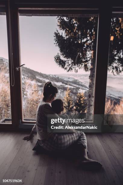 winter vacation in a log cabin - autumn indoors stock pictures, royalty-free photos & images