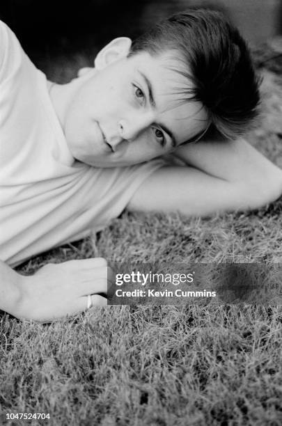 Bassist Andy Rourke of English alternative rock band, The Smiths, Dunham Massey, Greater Manchester, 7th September 1983.