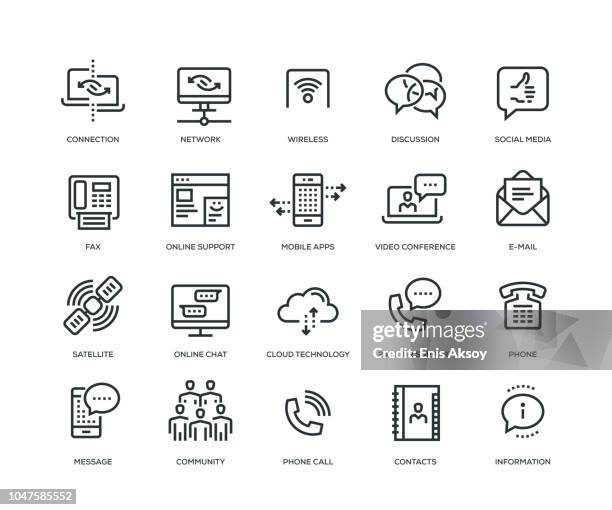 communication icons-line serie - faxgerät stock-grafiken, -clipart, -cartoons und -symbole