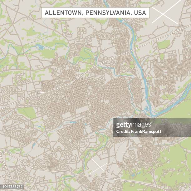 allentown pennsylvania us city street map - allentown pennsylvania stock illustrations