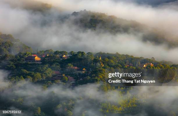 vietnamese pagoda in top of mountain - danang stock pictures, royalty-free photos & images