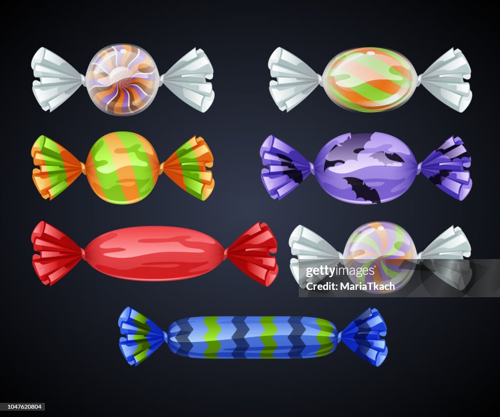 Set Of Candies In Transparent Wrappers High-Res Vector Graphic - Getty ...