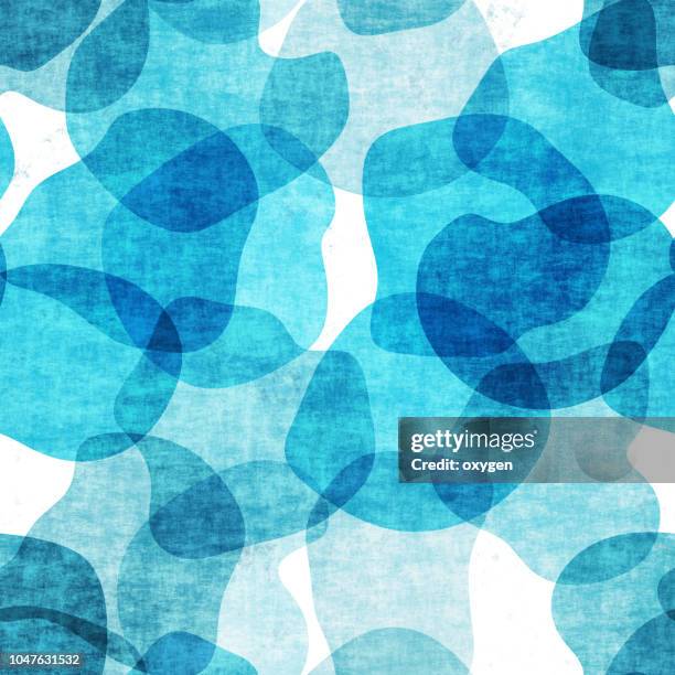 seamless pattern with hand painted aqua polka dots - turquoise ストックフォトと画像