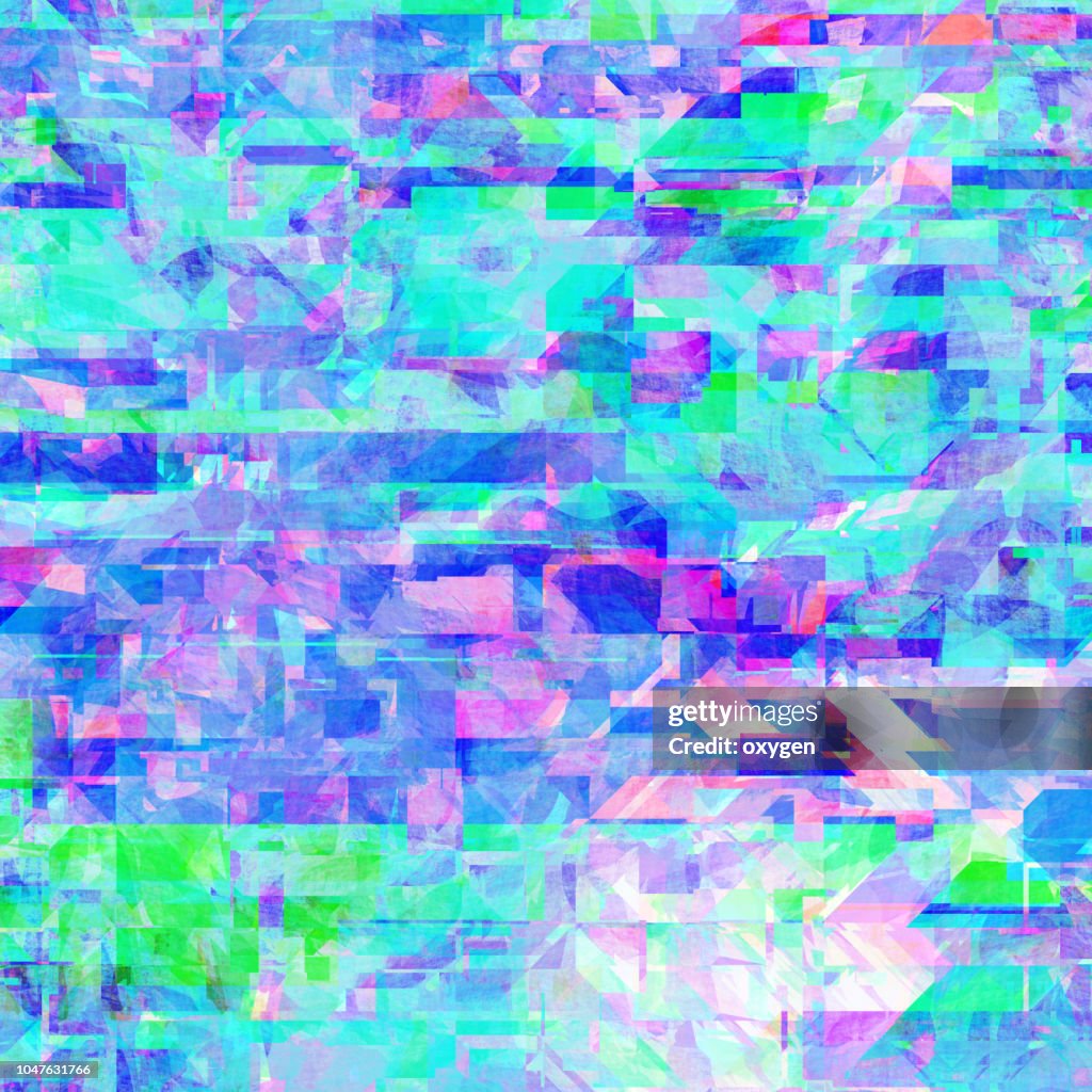 Glitch background, digital image data distortion, colorful pattern