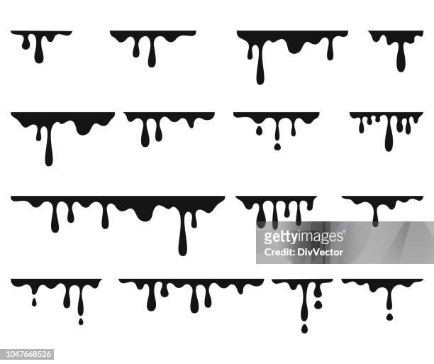 paint dripping vector set - blood stock illustrations