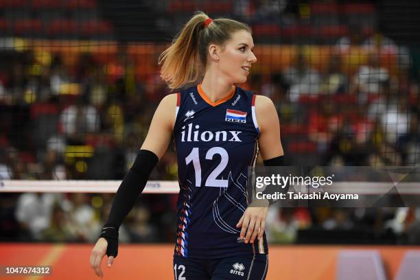 Britt Bongaerts of Netherlands looks on during the Pool E match between Netherlands and Dominican Republic on day two of the FIVB Women's World...