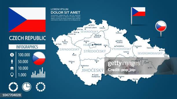 39 - czech republic - dark murena bg infographic q10 - prague stock illustrations