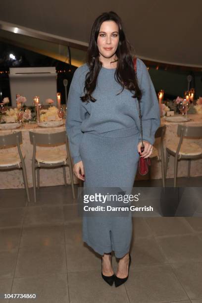 Liv Tyler toasts goops's 10th anniversary and the launch of the goop London pop-up at the Serpentine Sackler Gallery on October 8, 2018 in London,...