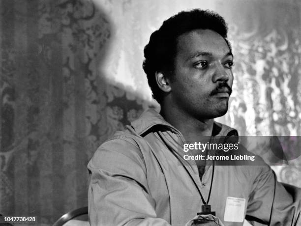 The Reverend Jesse Jackson speaking at the Minnesota Democratic Farm Labor Party state convention in St Paul, Minnesota, 1968.