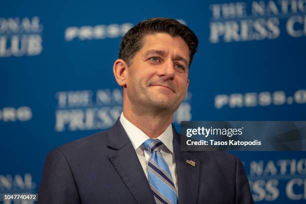 Speaker of the House Paul Ryan speaks at the National Press Club Newsmaker event on October 8, 2018 in Washington, DC. Ryan delivered remarks on "how...