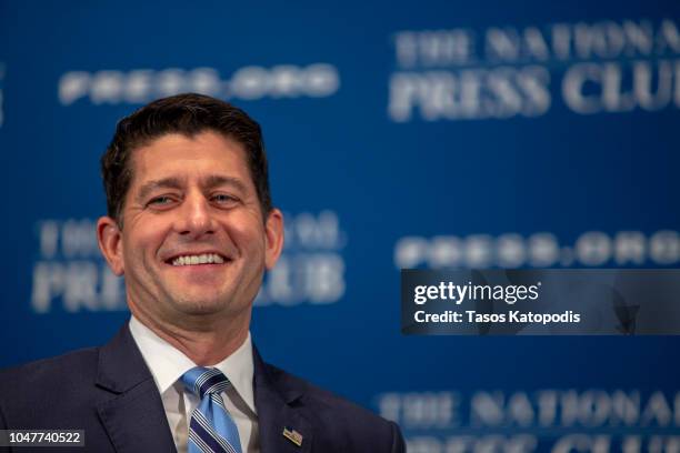 Speaker of the House Paul Ryan speaks at the National Press Club Newsmaker event on October 8, 2018 in Washington, DC. Ryan delivered remarks on "how...