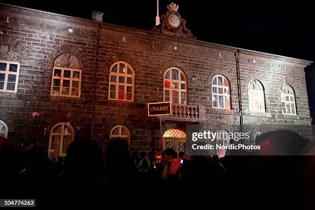 Protesters demonstrate in front of the Icelandic Parliament house as thousands of people are protesting the governments inability to handle the...