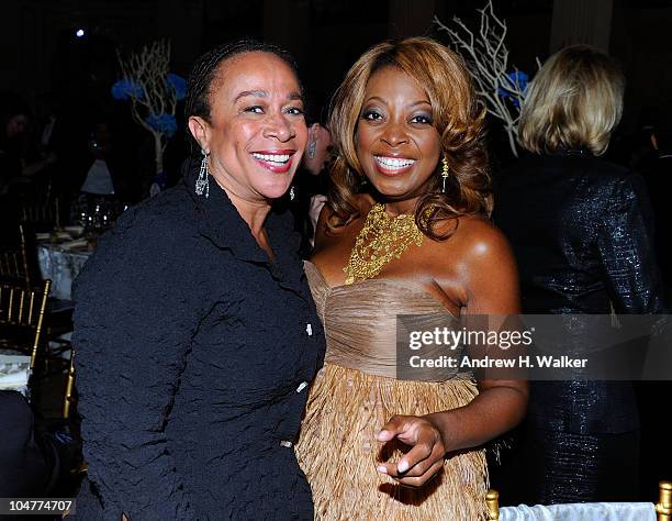 Actress S. Epatha Merkerson and TV personality Star Jones attend the BLUE Scholarship Gala to benefit Spelman College at The Plaza Hotel on October...